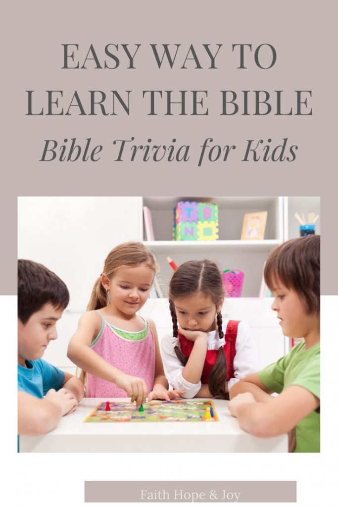 Teach the Bible with Bible Trivia for kids.  Check out this fun Bible trivia game.  #Bibletrivia
