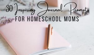Encouraging Journal prompts for homeschool moms