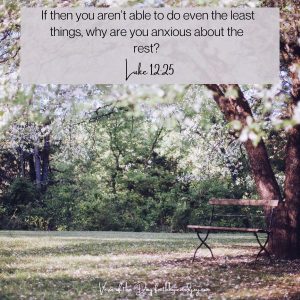 Luke 12:25 Why are you anxious?